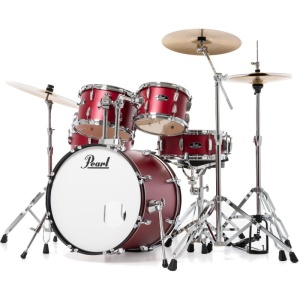 PEARL RS505BC/C747 Batteria 20 10 12 14 14 Roadshow Matte Red con Hardware e Piatti Sabian 20 16 14   PEARL BATTERIA ROADSHOW 5pz RS505BC/C747 Rosso Satin