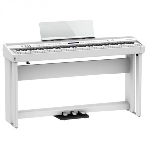 Roland FP90X WH Home Bundle Pianoforte Digitale 88 Tasti Bianco con Supporto e Pedaliera