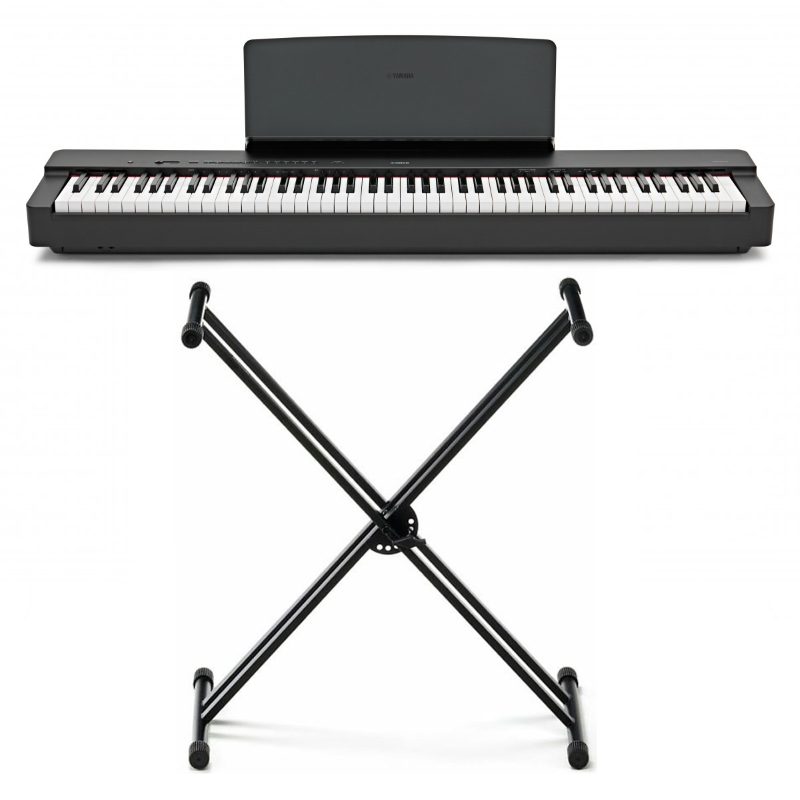 Yamaha P225B Stand Bundle Pianoforte Digitale 88 Tasti con Supporto a X Nero