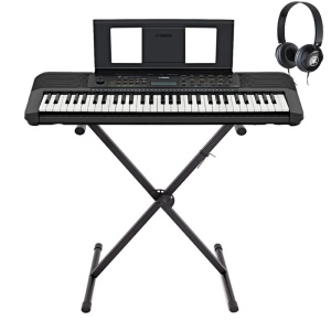 Yamaha PSRE283 Starter Bundle Tastiera 61 Tasti con Supporto e Cuffie