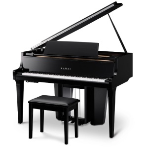 Kawai Novus NV12 Pianoforte Digitale a Coda Ibrido con Meccanica del Pianoforte a Coda Nero Lucido