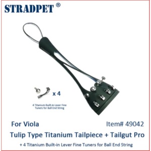 Stradpet cordiera titanio violino - 4 tiracantino tipo Hill #49110