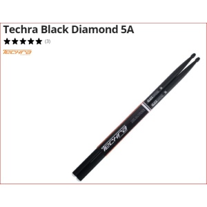 Techra Black Diamond 5A Bacchette per Batteria