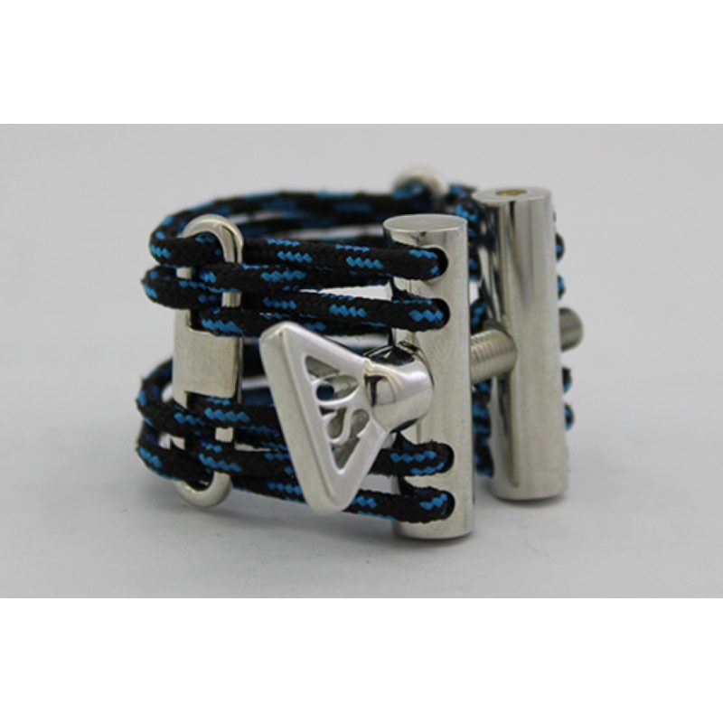 SCV Legatura Sonus Divinus per Sax Alto e Clarinetto Sib Brass Nickel Plated Blu