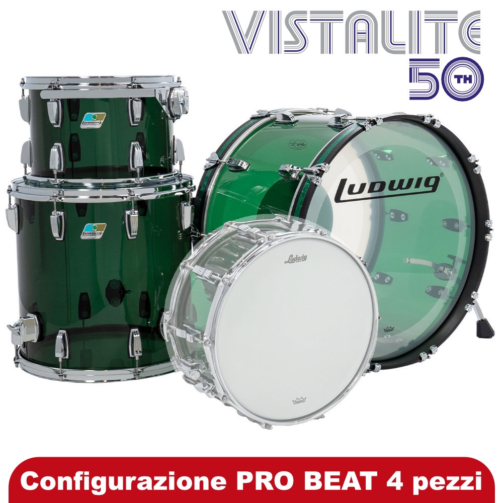 LUDWIG VISTALITE 50th ANNIVERSARY - L94433LX GREEN BATTERIA